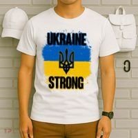Ukraine Strong Distressed Painted Flag I Stand With Ukraine T-Shirt thumb 6