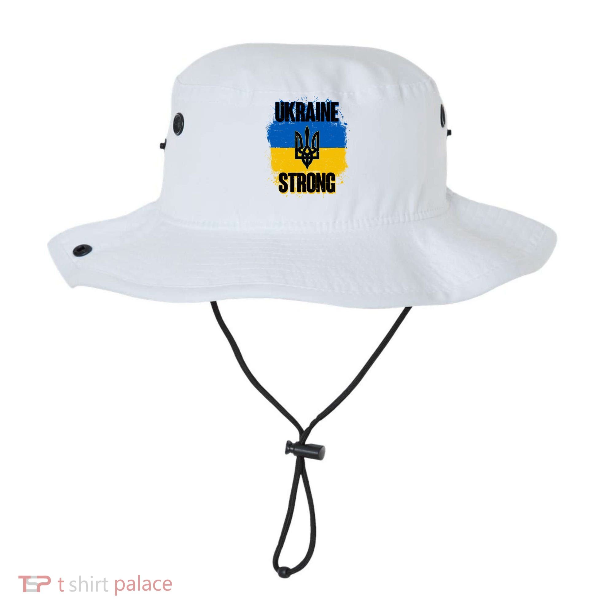 Ukraine Strong Distressed Painted Flag I Stand With Ukraine Bucket Hat
