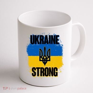 Ukraine Strong Distressed Painted Flag I Stand With Ukraine Coffee Mug back