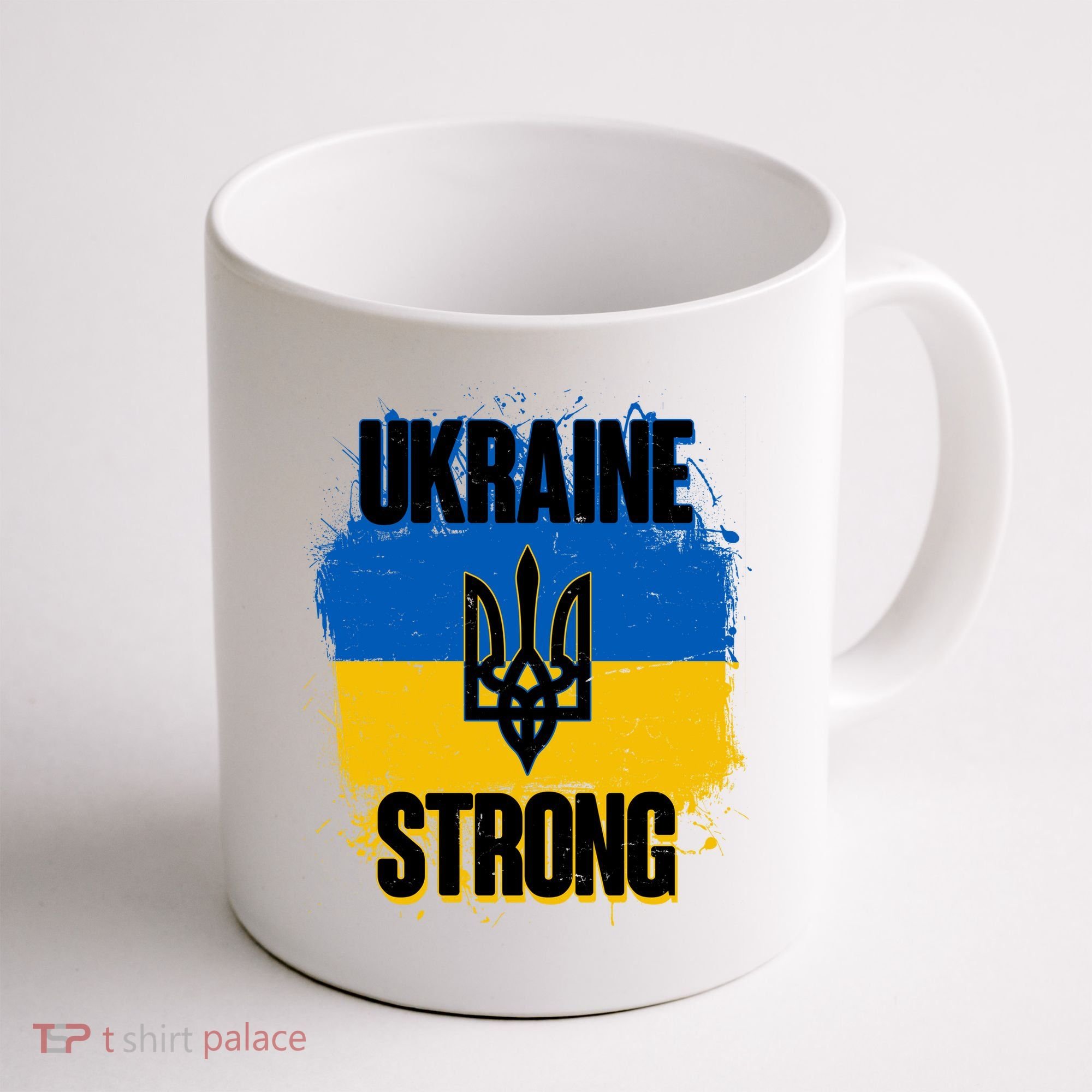 Ukraine Strong Distressed Painted Flag I Stand With Ukraine Coffee Mug