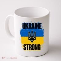 Ukraine Strong Distressed Painted Flag I Stand With Ukraine Coffee Mug thumb 0
