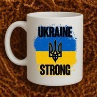 Ukraine Strong Distressed Painted Flag I Stand With Ukraine Coffee Mug thumb 2