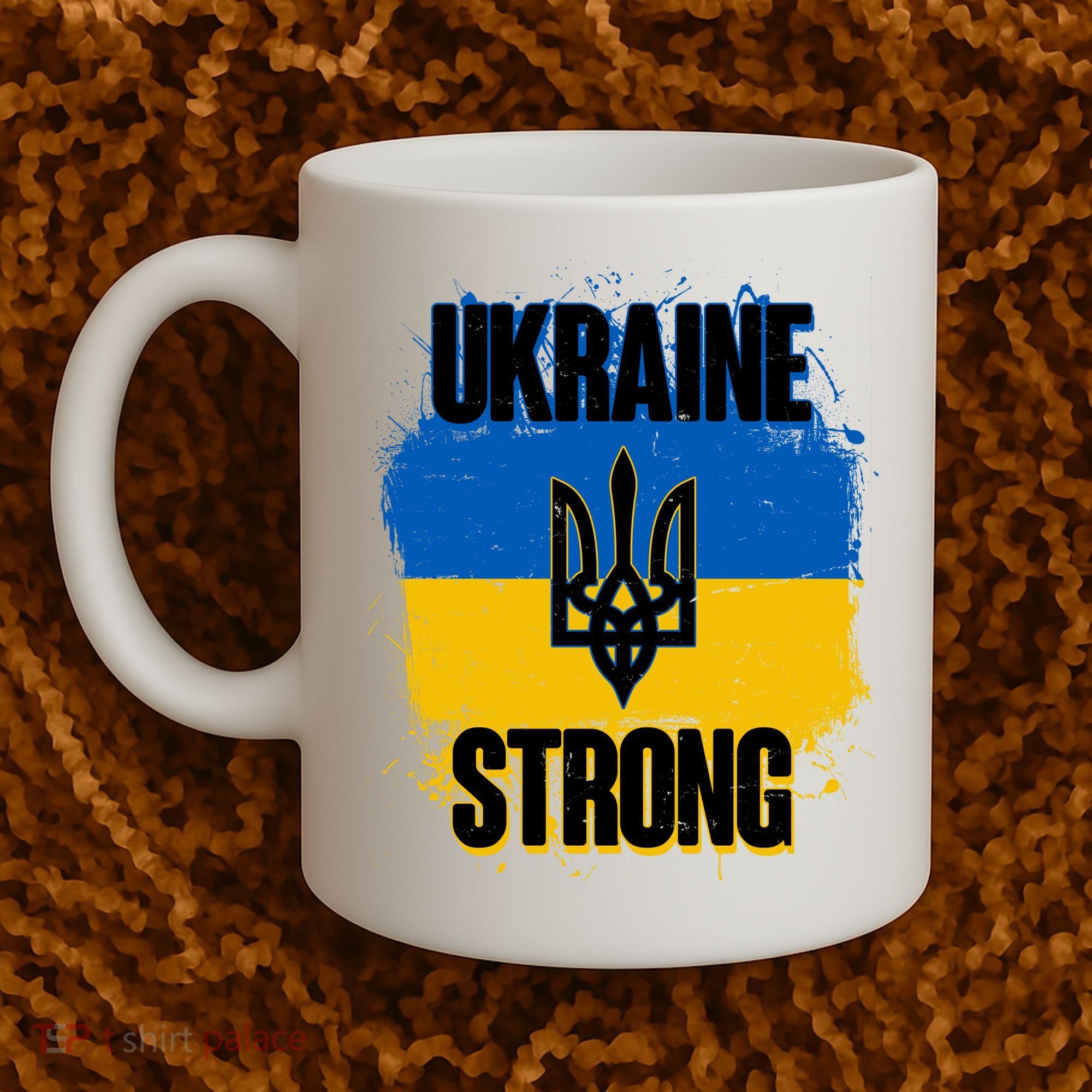 Ukraine Strong Distressed Painted Flag I Stand With Ukraine Coffee Mug