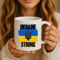 Ukraine Strong Distressed Painted Flag I Stand With Ukraine Coffee Mug thumb 3