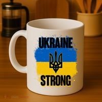 Ukraine Strong Distressed Painted Flag I Stand With Ukraine Coffee Mug thumb 4