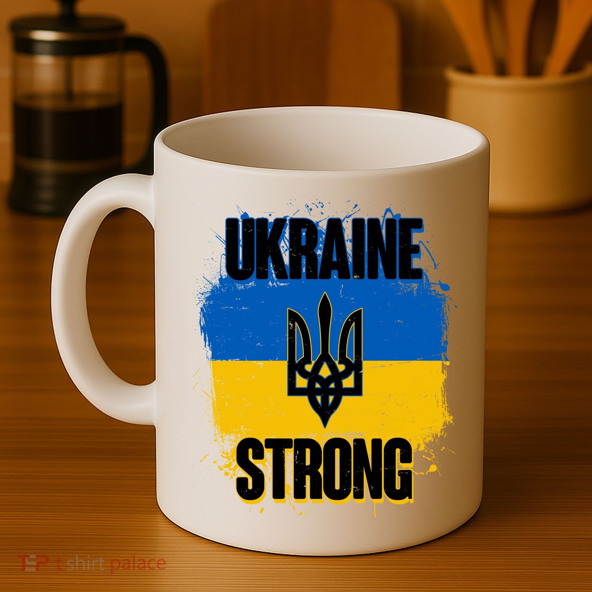 Ukraine Strong Distressed Painted Flag I Stand With Ukraine Coffee Mug