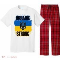 Ukraine Strong Distressed Painted Flag I Stand With Ukraine Pajama Set thumb 0