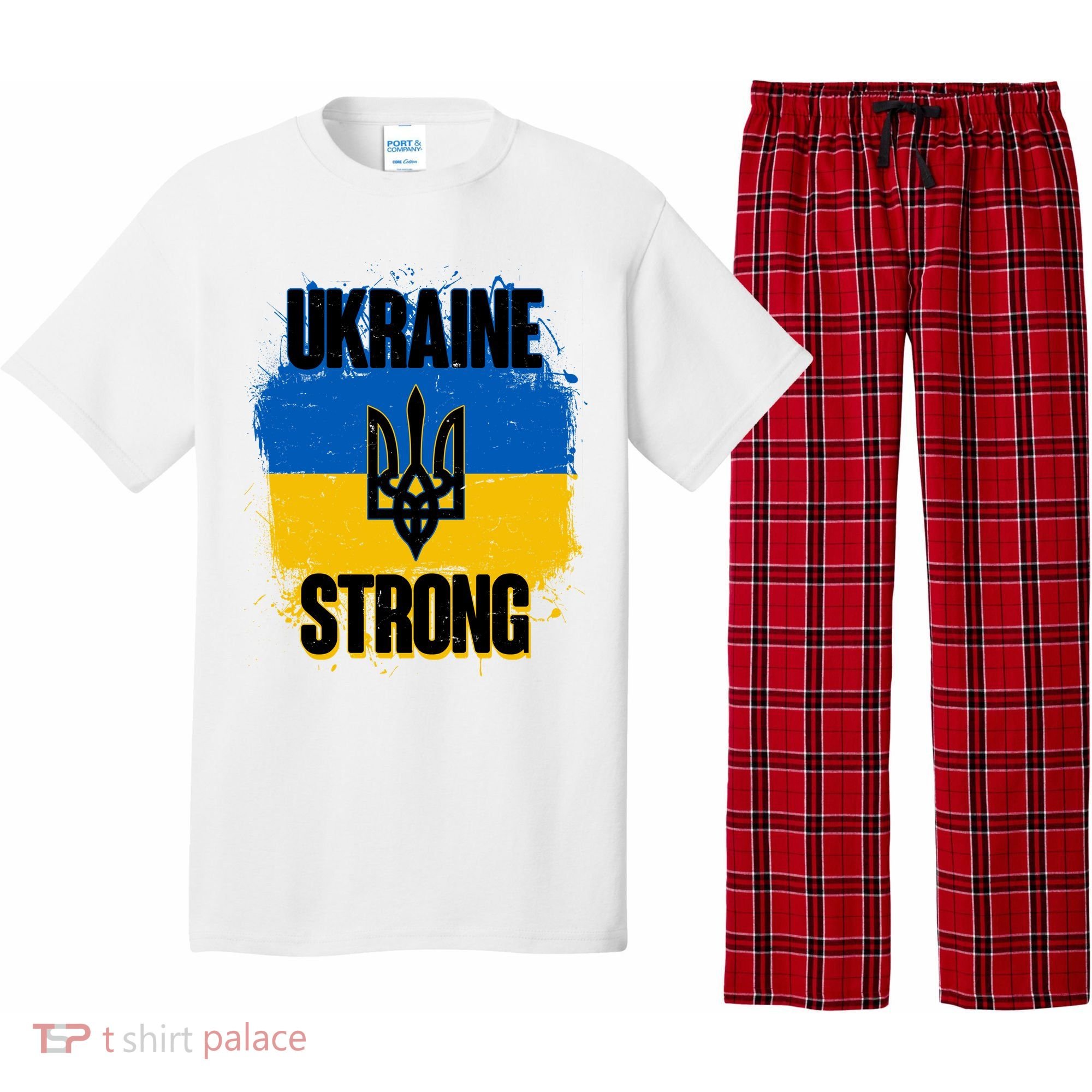 Ukraine Strong Distressed Painted Flag I Stand With Ukraine Pajama Set