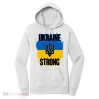 Ukraine Strong Distressed Painted Flag I Stand With Ukraine Women's Hoodie thumb 0