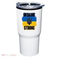 Ukraine Strong Distressed Painted Flag I Stand With Ukraine Tumbler thumb 0