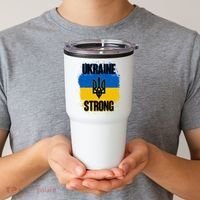 Ukraine Strong Distressed Painted Flag I Stand With Ukraine Tumbler thumb 2
