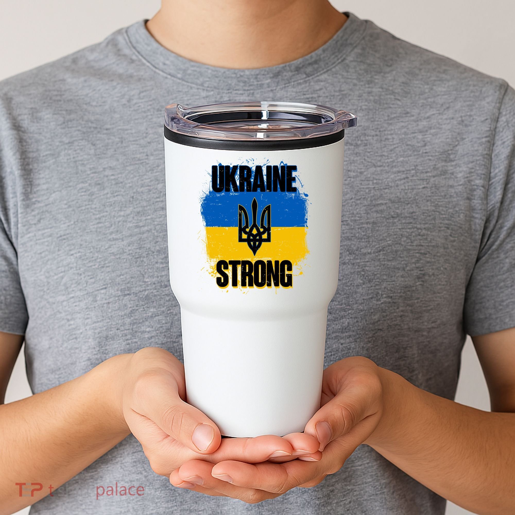 Ukraine Strong Distressed Painted Flag I Stand With Ukraine Tumbler