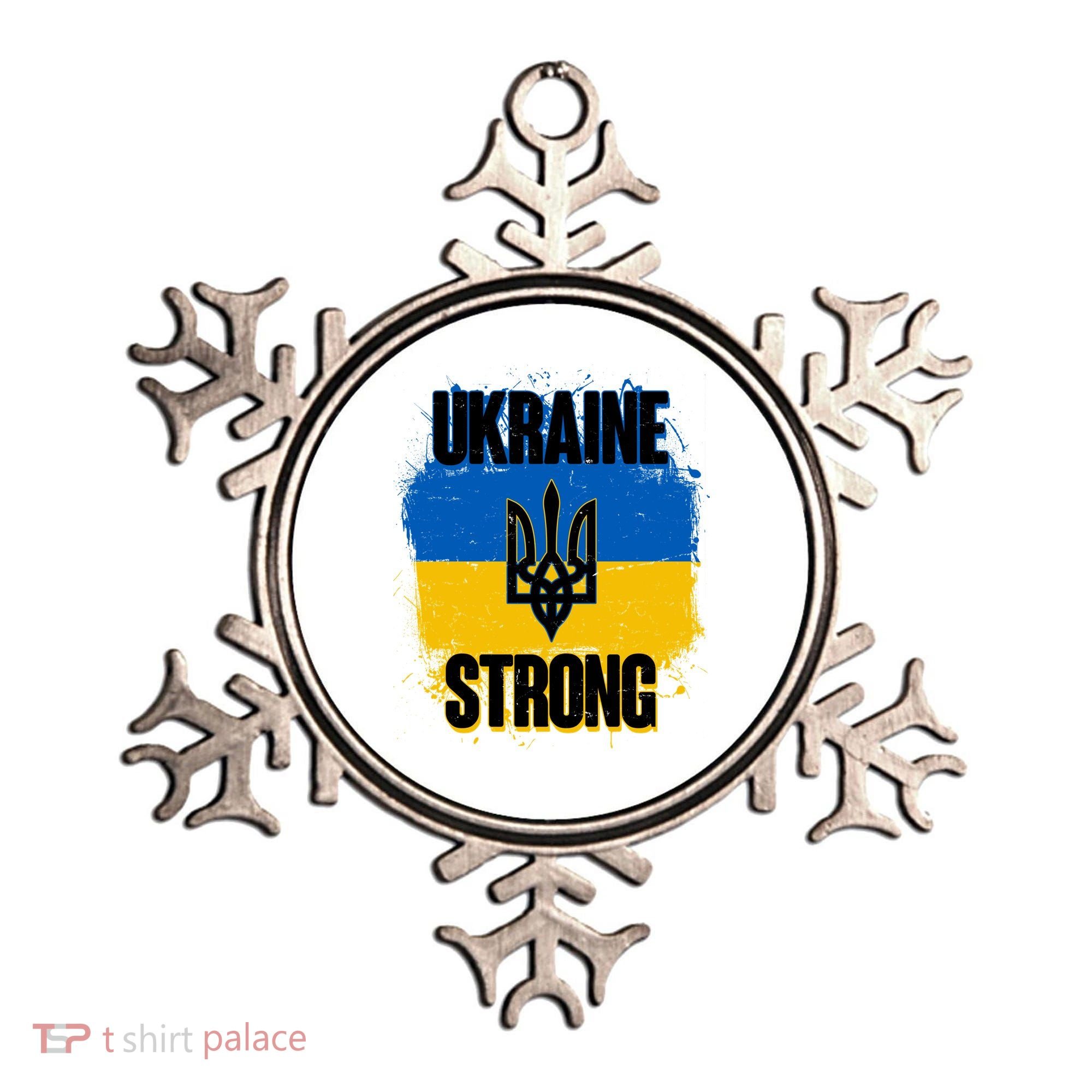 Ukraine Strong Distressed Painted Flag I Stand With Ukraine Ornament
