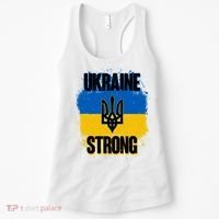 Ukraine Strong Distressed Painted Flag I Stand With Ukraine Women's Tank Top thumb 0