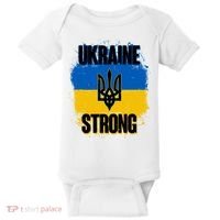 Ukraine Strong Distressed Painted Flag I Stand With Ukraine Baby Bodysuit thumb 0