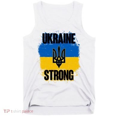 Ukraine Strong Distressed Painted Flag I Stand With Ukraine Tank Top