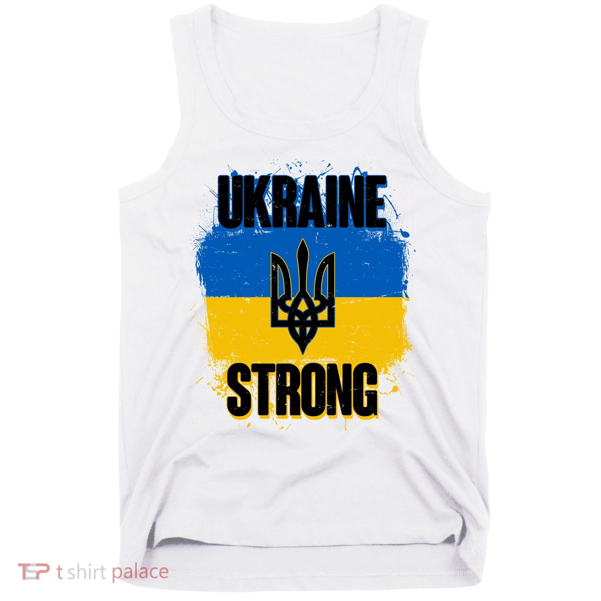 Ukraine Strong Distressed Painted Flag I Stand With Ukraine Tank Top