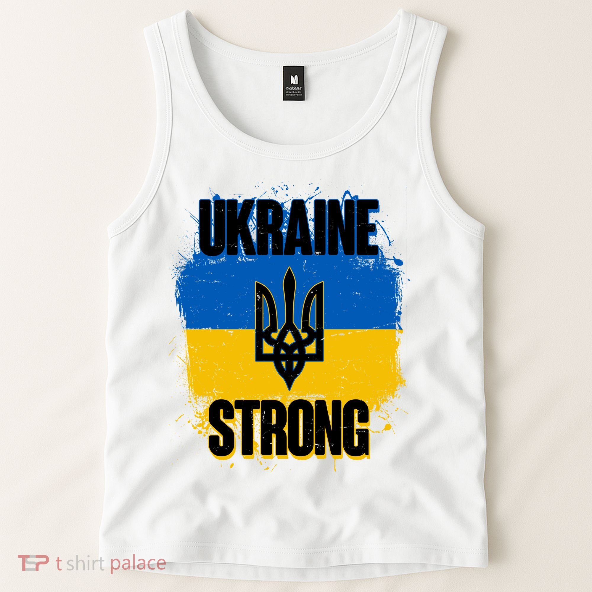 Ukraine Strong Distressed Painted Flag I Stand With Ukraine Tank Top