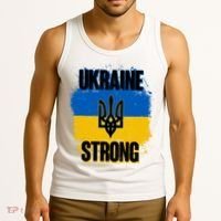 Ukraine Strong Distressed Painted Flag I Stand With Ukraine Tank Top thumb 3