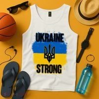 Ukraine Strong Distressed Painted Flag I Stand With Ukraine Tank Top thumb 4