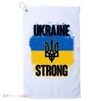 Ukraine Strong Distressed Painted Flag I Stand With Ukraine Golf Towel thumb 0