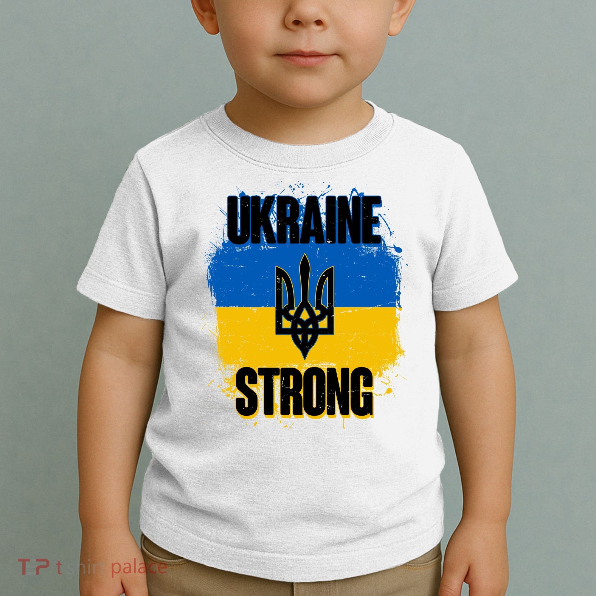 Ukraine Strong Distressed Painted Flag I Stand With Ukraine Toddler T-Shirt