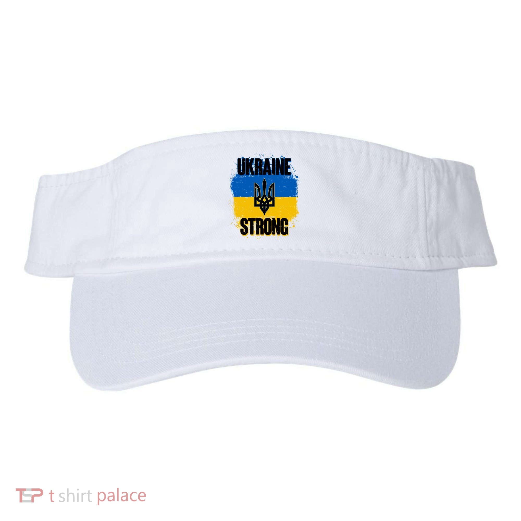 Ukraine Strong Distressed Painted Flag I Stand With Ukraine Visor