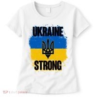 Ukraine Strong Distressed Painted Flag I Stand With Ukraine Women's T-Shirt thumb 0