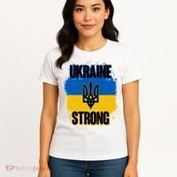 Ukraine Strong Distressed Painted Flag I Stand With Ukraine Women's T-Shirt thumb 4