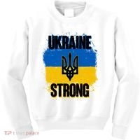 Ukraine Strong Distressed Painted Flag I Stand With Ukraine Kids Sweatshirt thumb 0