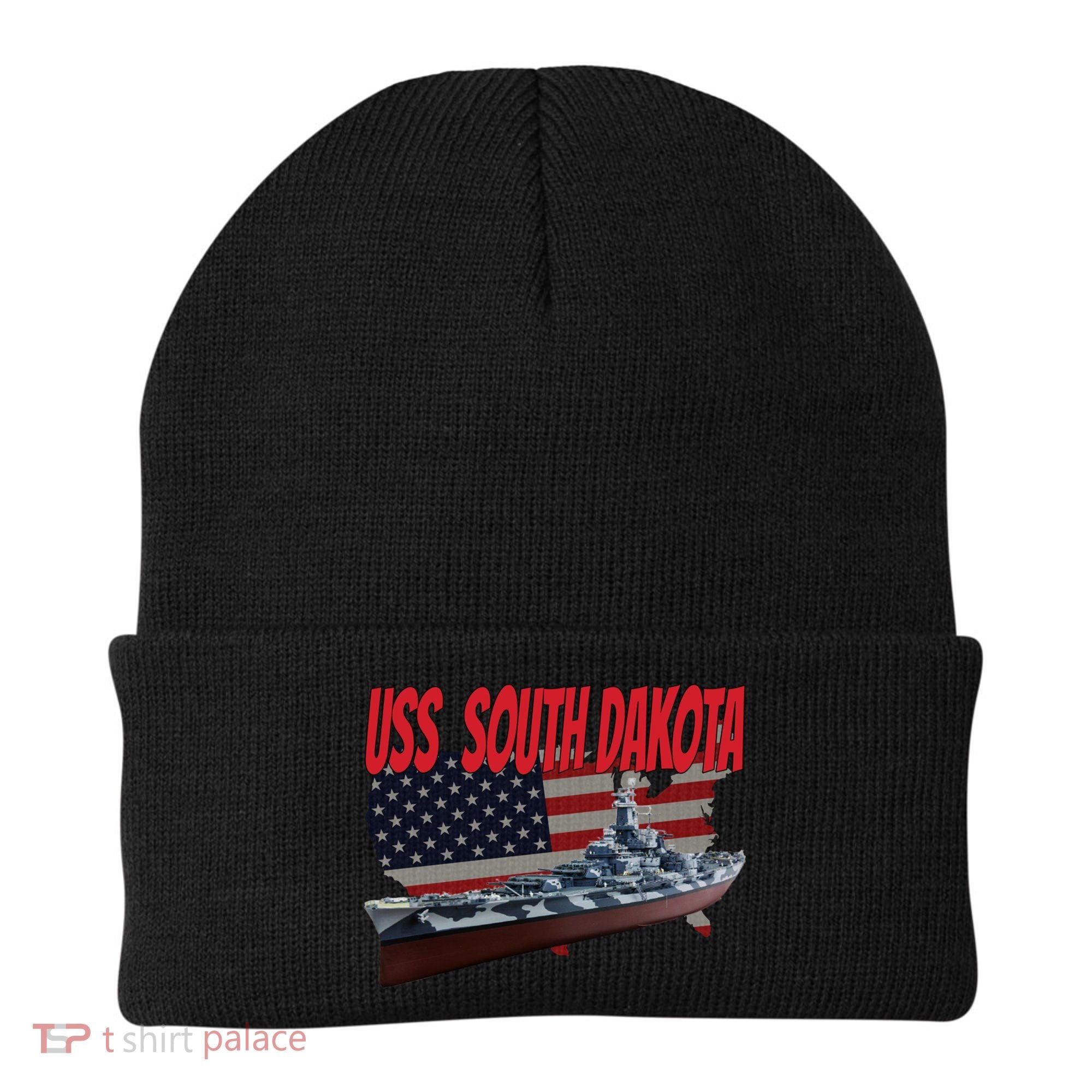 Uss South Dakota Bbgift57 Ww2 War Veteran Battleship Dad Boy Gift Beanie