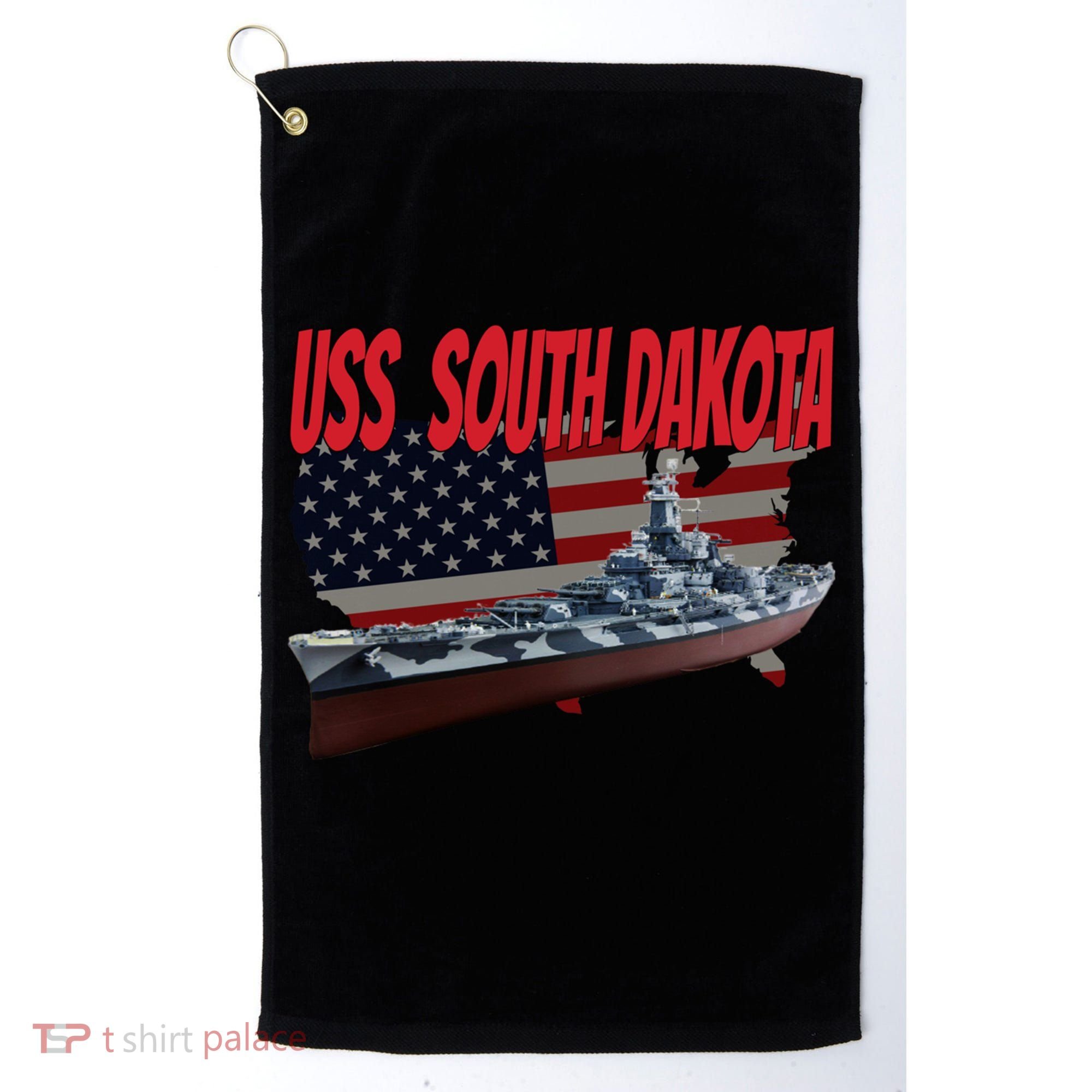 Uss South Dakota Bbgift57 Ww2 War Veteran Battleship Dad Boy Gift Golf Towel