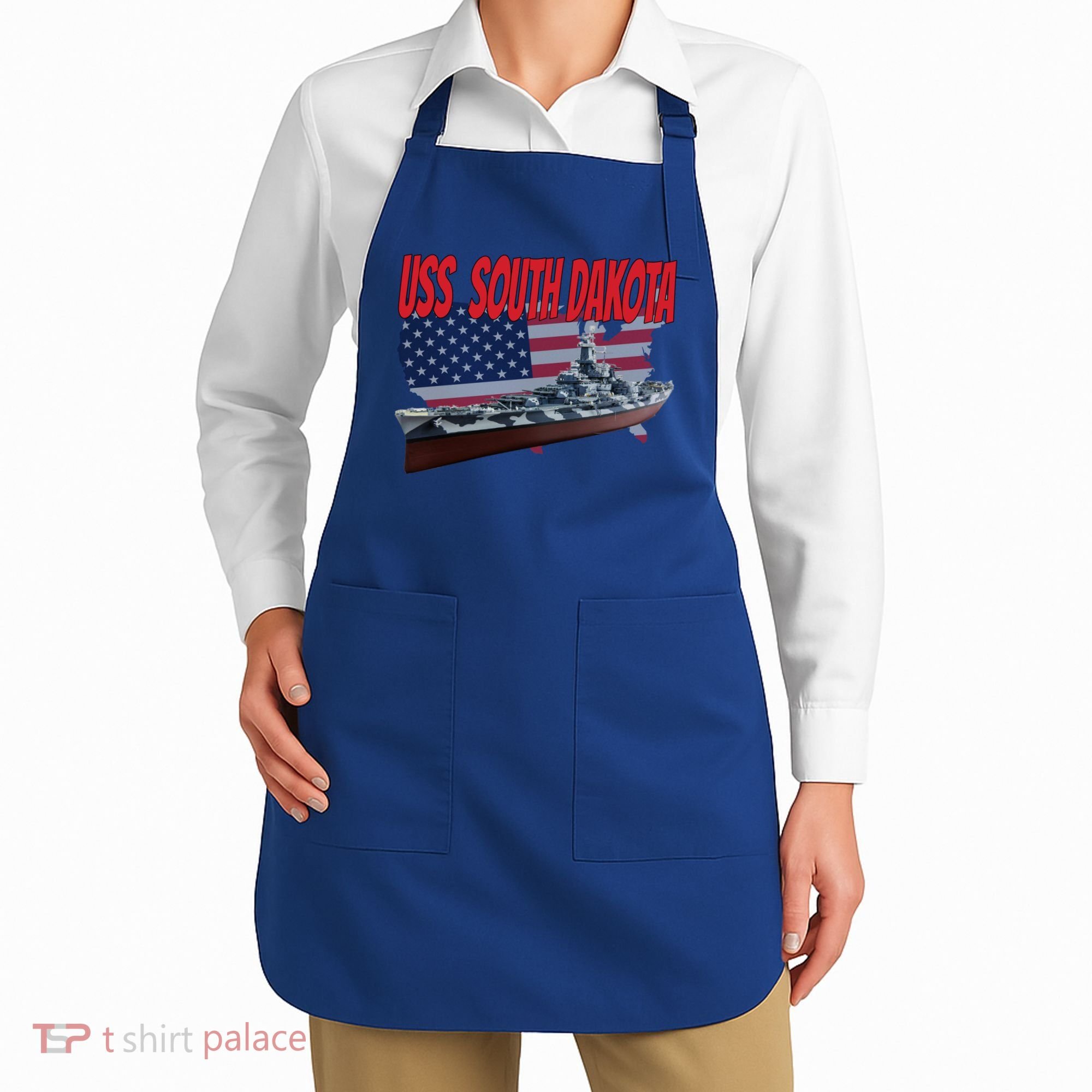 Uss South Dakota Bbgift57 Ww2 War Veteran Battleship Dad Boy Gift Apron