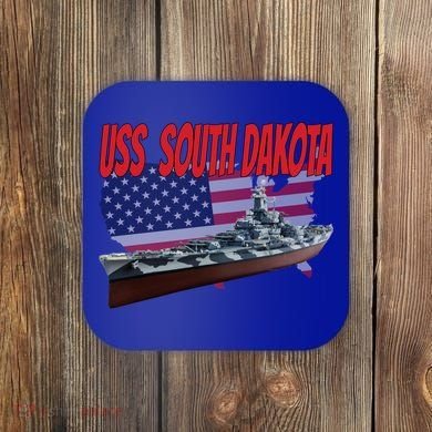 Uss South Dakota Bbgift57 Ww2 War Veteran Battleship Dad Boy Gift Coaster