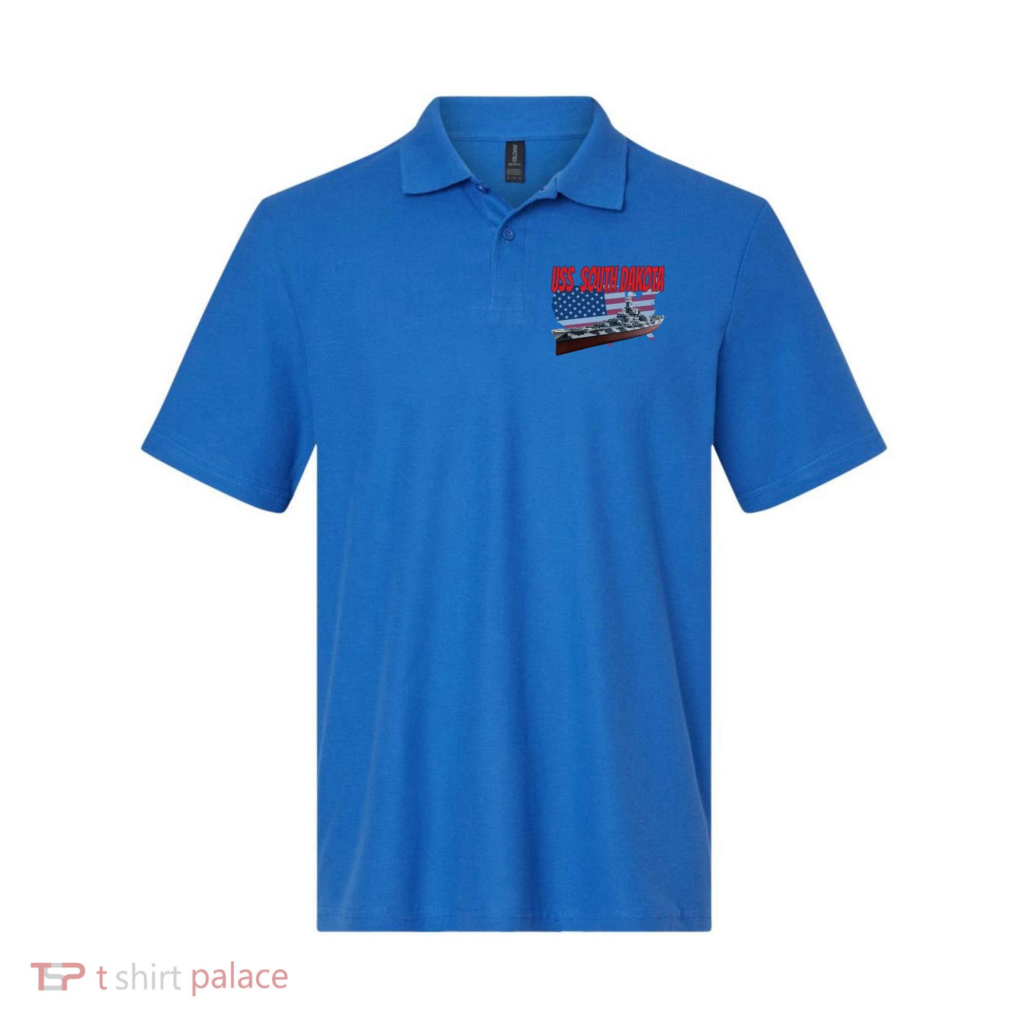 Uss South Dakota Bbgift57 Ww2 War Veteran Battleship Dad Boy Gift Polo