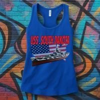 Uss South Dakota Bbgift57 Ww2 War Veteran Battleship Dad Boy Gift Women's Tank Top thumb 3