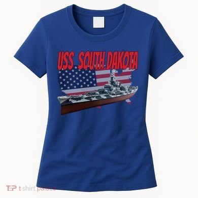 Uss South Dakota Bbgift57 Ww2 War Veteran Battleship Dad Boy Gift Women's T-Shirt