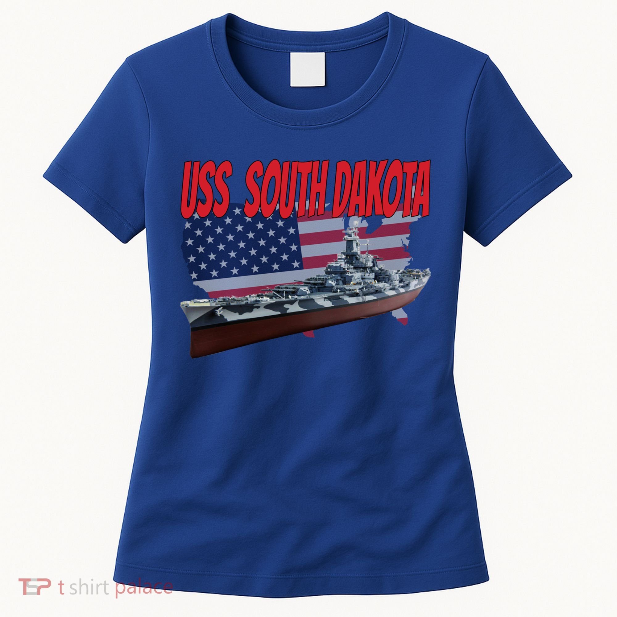 Uss South Dakota Bbgift57 Ww2 War Veteran Battleship Dad Boy Gift Women's T-Shirt
