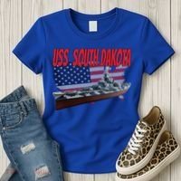 Uss South Dakota Bbgift57 Ww2 War Veteran Battleship Dad Boy Gift Women's T-Shirt thumb 3
