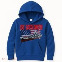 Uss South Dakota Bbgift57 Ww2 War Veteran Battleship Dad Boy Gift Kids Hoodie thumb 0