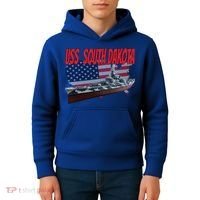 Uss South Dakota Bbgift57 Ww2 War Veteran Battleship Dad Boy Gift Kids Hoodie thumb 4
