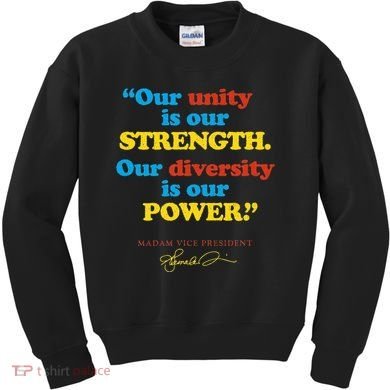 Unity Strength Diversity Power Quote For Social Justice Kids Sweatshirt