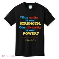 Unity Strength Diversity Power Quote For Social Justice Kids T-Shirt thumb 0