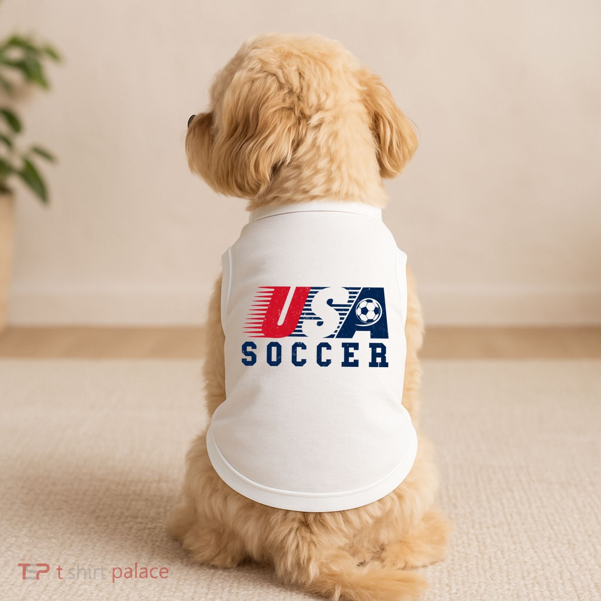 USA Soccer Fan American Football Doggie Tank