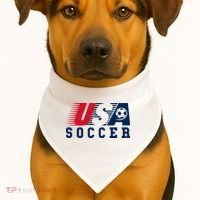 USA Soccer Fan American Football USA-Made Doggie Bandana thumb 1