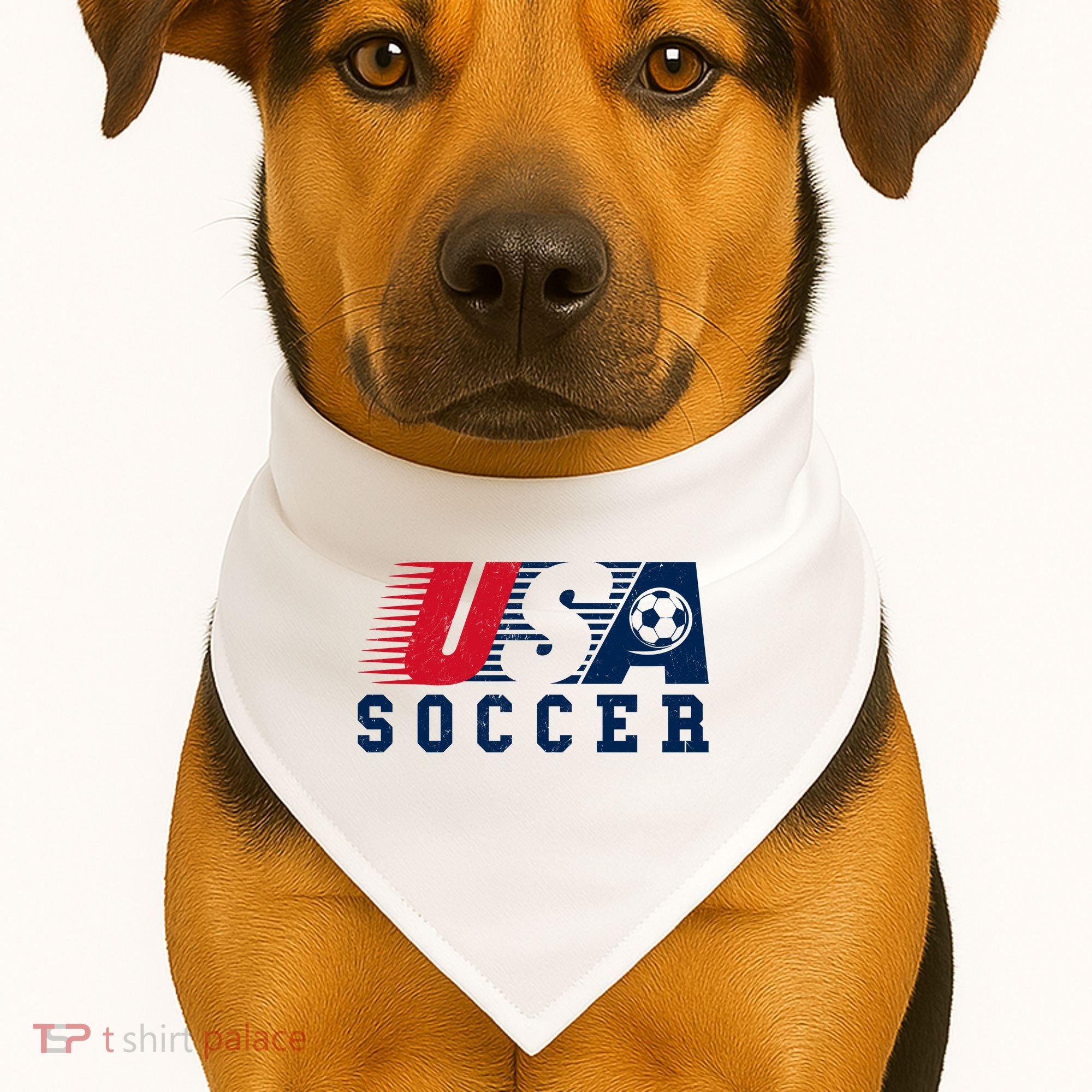 USA Soccer Fan American Football USA-Made Doggie Bandana