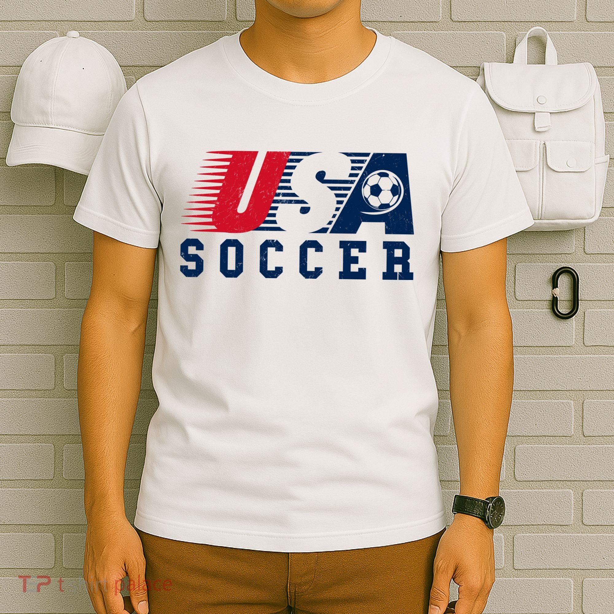 USA Soccer Fan American Football T-Shirt