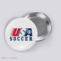 USA Soccer Fan American Football Button thumb 0