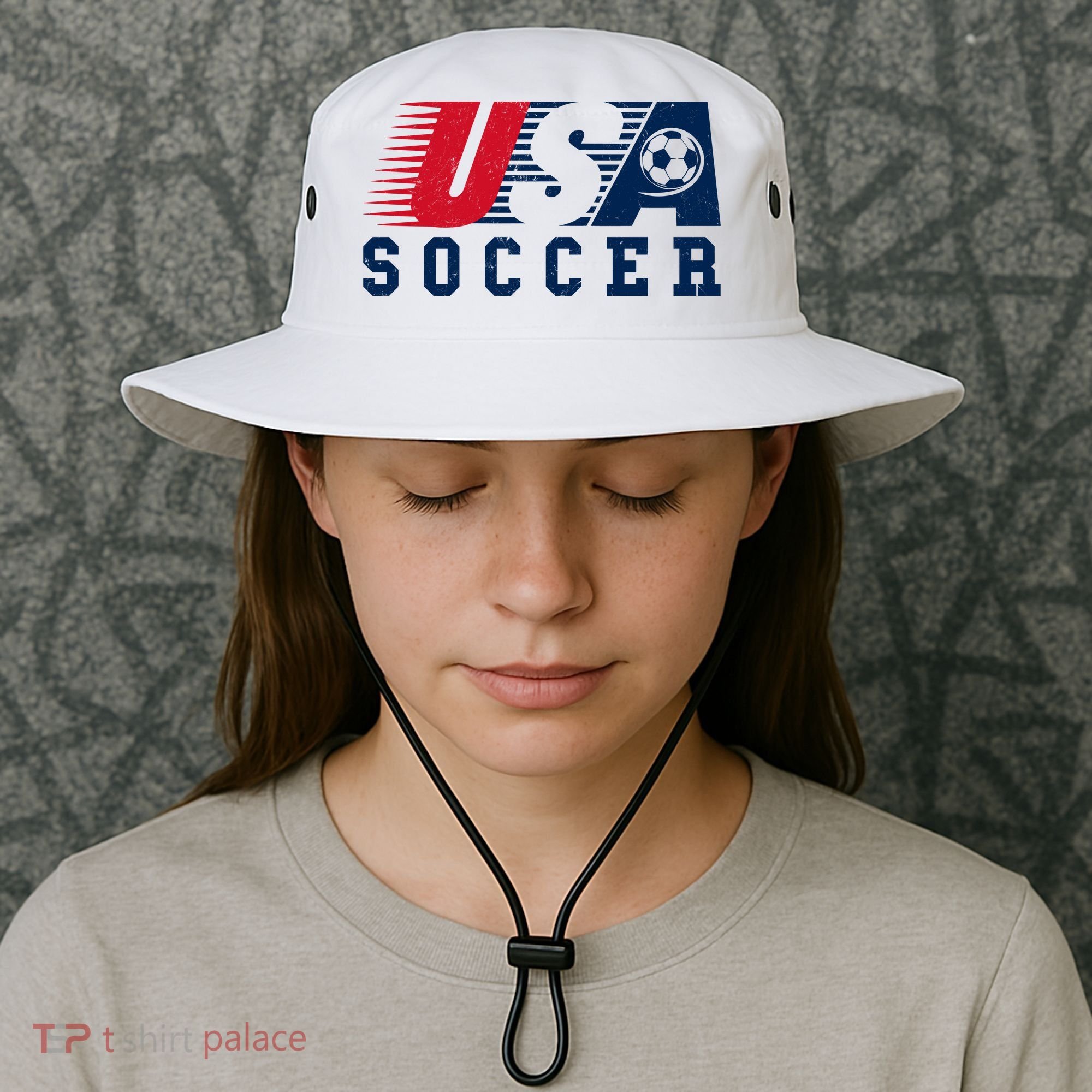 USA Soccer Fan American Football Bucket Hat