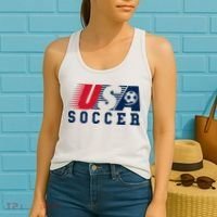 USA Soccer Fan American Football Women's Tank Top thumb 2